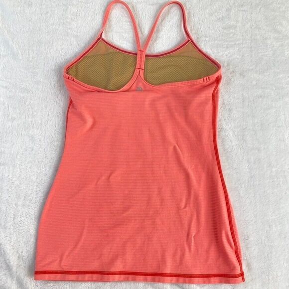 Lululemon Tank Top Sz S Salmon Striped Yoga Active Running *check measurements* - Picture 5 of 9